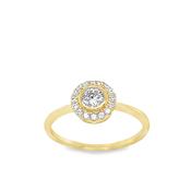 9ct Cubic Zirconia Rubover Round Halo Ring image
