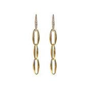Bronzeallure Gold Plated Cubic Zirconia Oval Drop Earrings