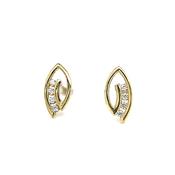 9ct Pear Swirl Cubic Zirconia Stud Earrings image