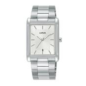 Gents Lorus Rectangular White Dial Baton Date Window Watch