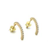 9ct Cubic Zirconia Half Hoop Earrings image