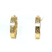 9ct Polished 12mm Hoop Earrings With Screw Motif image
