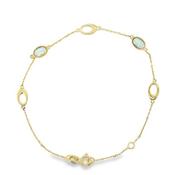 9ct Open Oval &amp; Opal Link Bracelet