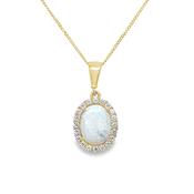9ct Opal Pendant With a Cubic Zirconia Halo image