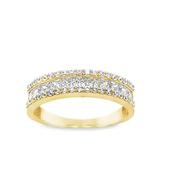 9ct Cubic Zirconia 3 Row Ring image