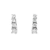 Sterling Silver 4 Graduated CZ Line Earrings image