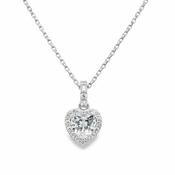 Sterling Silver CZ Heart Cluster Pendant with CZ Set Baile