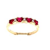 9ct Cubic Zirconia And Red Stone Eternity Ring image