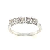 9ct White Gold Five Stone .20ct Diamond Ring image