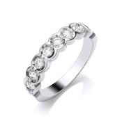 9ct White Gold Eight Stone .50ct Diamond Ring image
