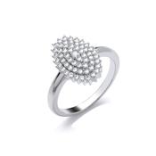 9ct White Gold Oval Cluster .50ct Diamond Ring image