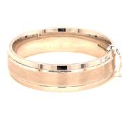 9ct White  Gold Matt &amp; Polished 6mm Wedding Band image