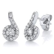 9ct White Gold .30ct Diamond Swirl Earring image