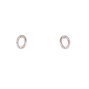 9ct White Gold Open Oval Diamond Earring .04 Ct image