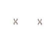 9ct White Gold X Diamond Earring .05 Ct
