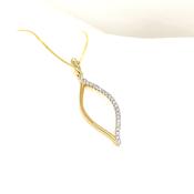 9ct Open Oval Diamond Pendant .07ct