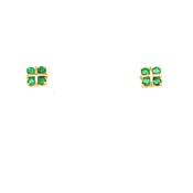 9ct Emerald Square Tension Set Earring image