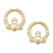 9ct Yellow Gold Cladagh Stud Earrings