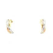 9ct Three Colour Hoop Earring image