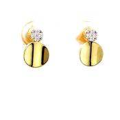 9ct Cubic Zirconia Cluster Top With Disc Drop Earring image