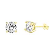 9ct 6mm Cubic Zirconia Stud Earring