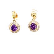 9ct Cubic Zirconia And Synthetic Amethyst Cluster Drop Earring image