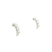 9ct White Gold Cubic Zirconia Half Hoop Earring image