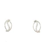 9ct White Gold Open Cubic Zirconia Swirl Earring image