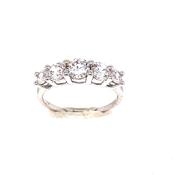 9ct White Gold Five Stone Dress Ring image