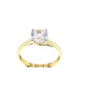9ct Gold Round Solitaire Cubic Zirconia 7mm Dress Ring