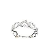 9ct White Gold Open Heart Cubic Zirconia Eternity Dress Ring image