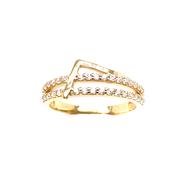 9ct Cubic Zirconia Two Row Open Shoulder Eternity Dress Ring image