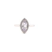 9ct White Gold Cubic Zirconia Marquise Cluster Dress Ring image