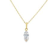 9ct Cubic Zirconia Marquise Pendant image