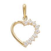 9ct Cubic Zirconia Open Heart Pendant image