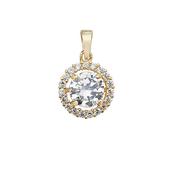 9ct Gold Cubic Zirconia Halo Pendant image