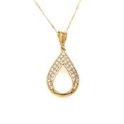 9ct Open Pear Cubic Zirconia Pendant image