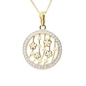 9ct Gold Open Fancy Cubic Zirconia Floral Centre Pendant image