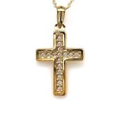 9ct Cross With Cubic Zirconia 17x12mm 0.4g
