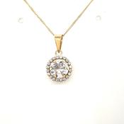 9ct Gold Cubic Zirconia Cluster Pendant image