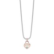 Guess Rose Padlock Necklet In Silver image