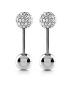 Guess Cubic Zirconia Ball Earrings In Silver image