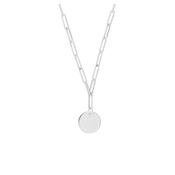 Sterling Silver Round Disc Long Link Necklet image