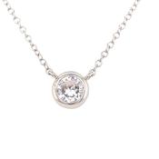 Sterling Silver Cubic Zirconia Round Rubover Necklet image