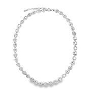 Sterling Silver Pear Cluster Cubic Zirconia Necklet