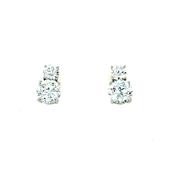 Sterling Silver Cubic Zirconia Drop Stud Earring image