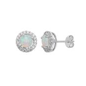 Silver Earring Opal Cubic Zirconia image