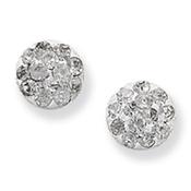 Silver Earring Cubic Zirconia Ball 6mm image