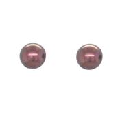 Sterling Silver 11mm Purple Pearl Stud image