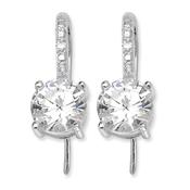 Sterling Silver Four Claw Cubic Zirconia Drop Earring image